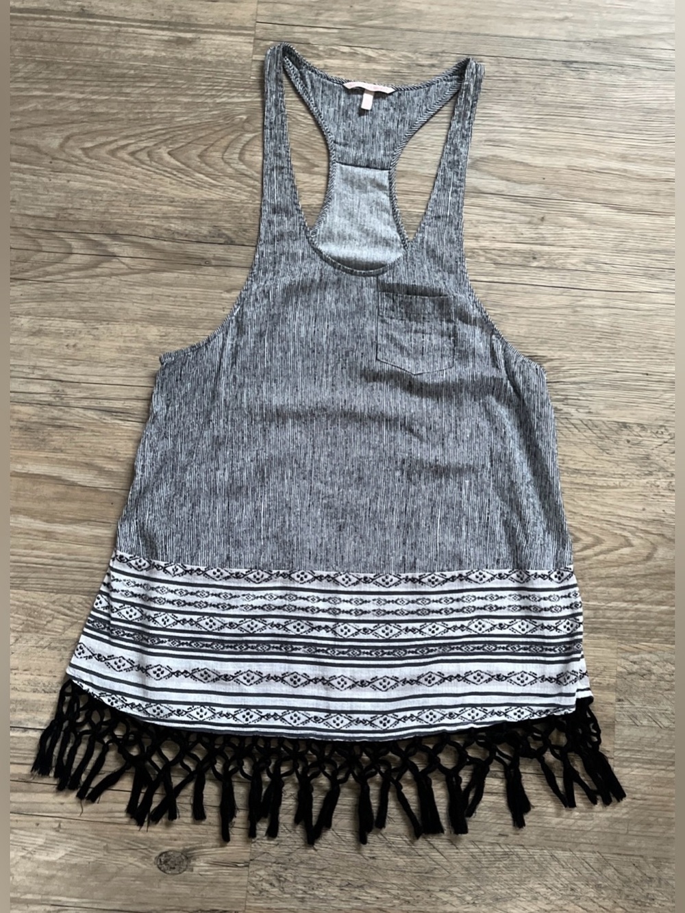 Victorias Secret Paisley Tassel Tunic Top Cami Tank Black White
#Boho #Coquette